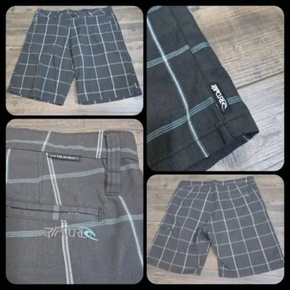 RIPCURL Rip Curl men's shorts casual plaid summer The Cutter Walk Shorts sz 38